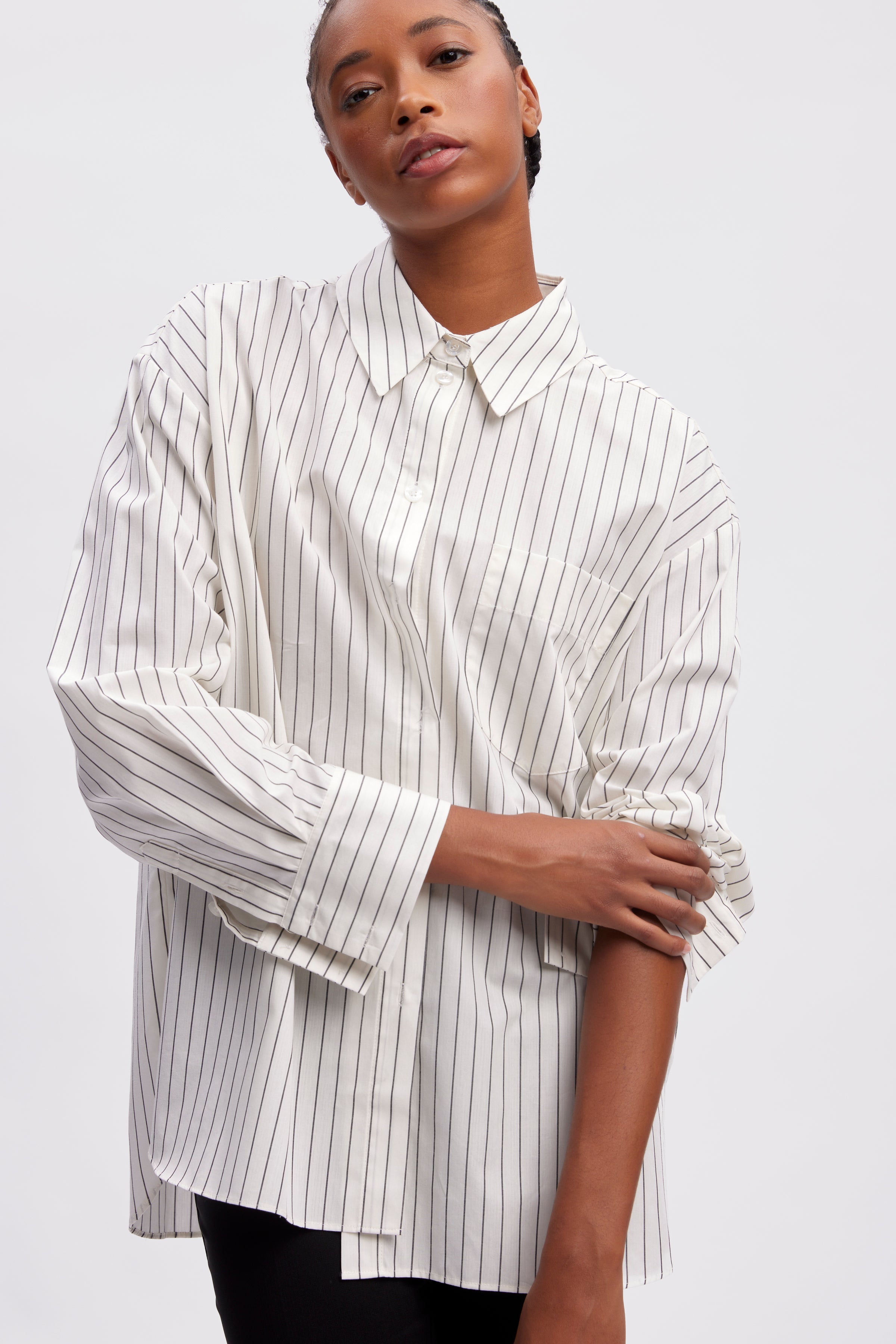 NoelleGZ skjorte - White Pinstripe
